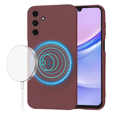 Silikonski ovitek Techsuit SoftFlex MagSafe za Samsung Galaxy A15 - temno rdeč