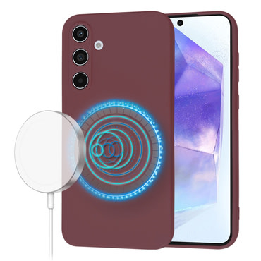 Silikonski ovitek Techsuit SoftFlex MagSafe za Samsung Galaxy A55 - temno rdeč