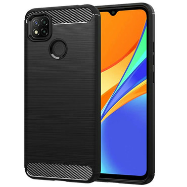 TPU gel ovitek "Brushed Carbon" za Xiaomi Redmi 9C / Redmi 9C NFC - črn