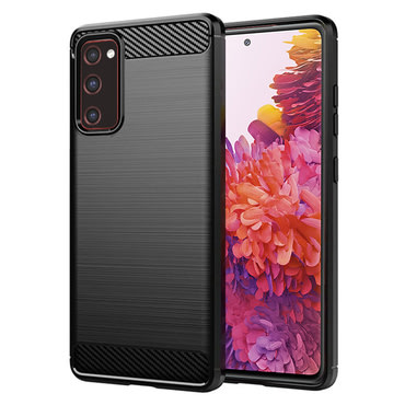 TPU gel ovitek "Brushed Carbon" za Samsung Galaxy S20 FE - črn