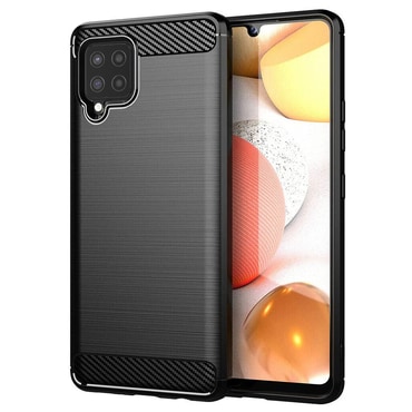 TPU gel ovitek "Brushed Carbon" za Samsung Galaxy A42 5G - črn