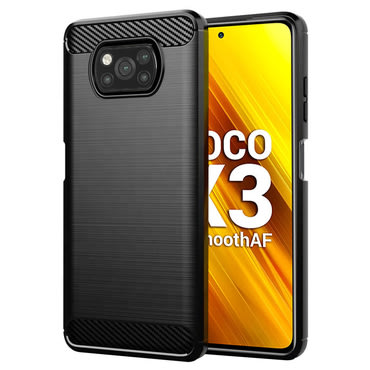 TPU gel ovitek "Brushed Carbon" za Xiaomi Poco X3 Pro / Poco X3 NFC - črn