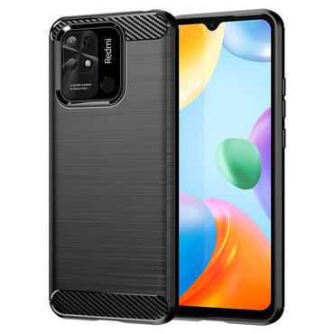 TPU gel ovitek "Brushed Carbon" za Xiaomi Redmi 10C - črn