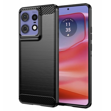 TPU gel ovitek "Brushed Carbon" za Motorola Edge 50 Pro - črn