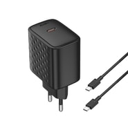 Stenski polnilec Lito LC20T 45W - USB-C, GaN, priložen USB-C kabel - črn
