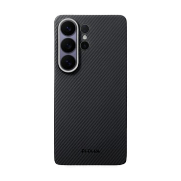 Premium ovitek Pitaka "Edge" z Aaron NFC gumbi za Samsung Galaxy S26 Ultra - black twill