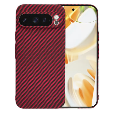 Trden TPU ovitek Techsuit "Carbonite FiberShell" za Google Pixel 9 Pro - red