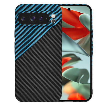 Trden TPU ovitek Techsuit "Carbonite FiberShell" za Google Pixel 9 Pro XL - blue pulse