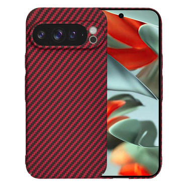 Trden TPU ovitek Techsuit "Carbonite FiberShell" za Google Pixel 9 Pro XL - red