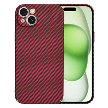 Trden TPU ovitek Techsuit "Carbonite FiberShell" za iPhone 15 Plus - red