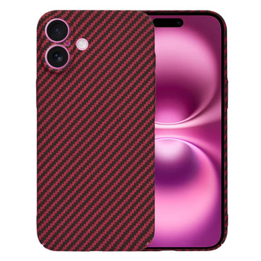 Trden TPU ovitek Techsuit "Carbonite FiberShell" za iPhone 16 Plus - red