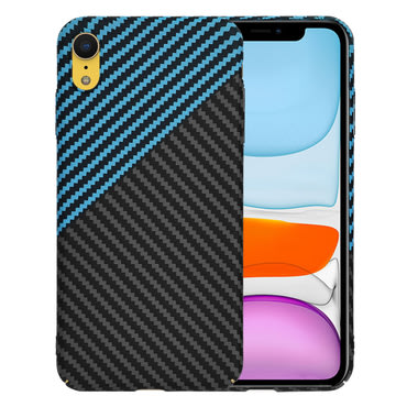 Trden TPU ovitek Techsuit "Carbonite FiberShell" za iPhone XR - blue pulse