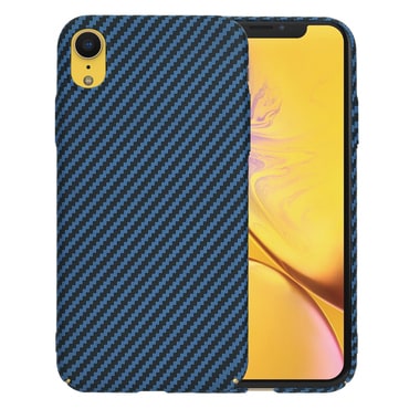Trden TPU ovitek Techsuit "Carbonite FiberShell" za iPhone XR - cyan
