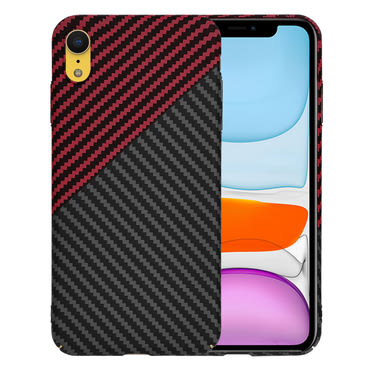 Trden TPU ovitek Techsuit "Carbonite FiberShell" za iPhone XR - red vortex