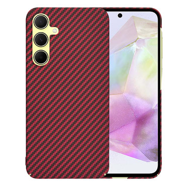 Trden TPU ovitek Techsuit "Carbonite FiberShell" za Samsung Galaxy A35 - red