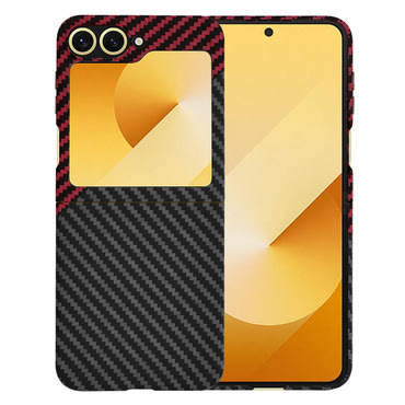 Trden TPU ovitek Techsuit "Carbonite FiberShell" za Samsung Galaxy Z Flip6 / Z Flip7 FE - red vortex
