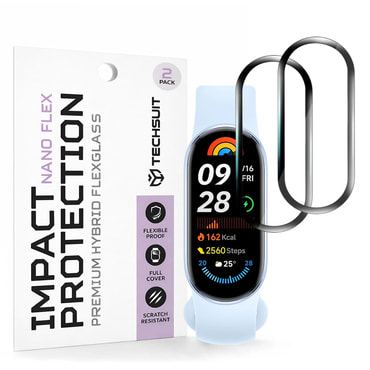 2-Pack zaščitnih folij 3D Full Body Techsuit "Nano Flex" za Xiaomi Mi Band 9 / 9 NFC