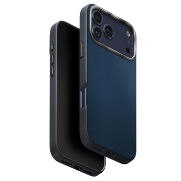 Premium ovitek UNIQ "Lyden Leatherette Case™" iz umetnega usnja za iPhone 17 Pro - Blue / Black