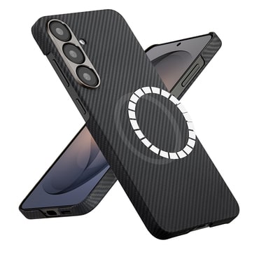 Premium ovitek Techsuit Aramid Fiber z MagSafe podporo za Samsung Galaxy S26 - Black