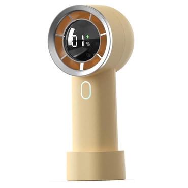 Ročni ventilator Techsuit "HX130" z digitalnim prikazovalnikom in 1200mAh - rumen