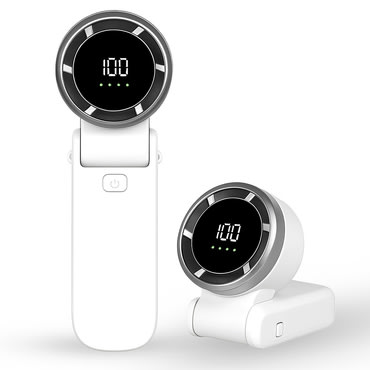 Mini ročni ventilator Techsuit "A9" z LED prikazovalnikom, USB-C polnjenjem, 5 hitrostmi, 5000mAh - bel