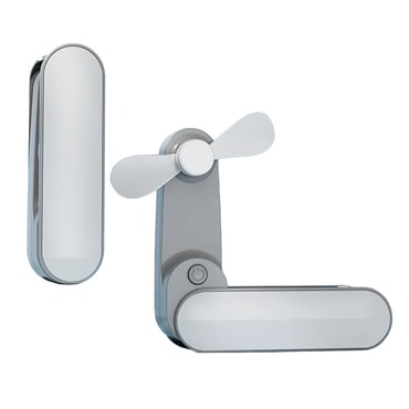 Prenosni ventilator Techsuit "TF1" z nastavljivimi hitrostmi in 1200mAh baterijo - bel