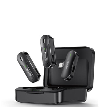 (2-pack) Brezžični lavalier mikrofon Yesido "KR17" - USB-C, 70mAh, 2.4GHz - črn