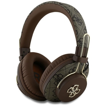 Bluetooth Over-Ear slušalke Guess "4G Metal Logo" BT 5.3 z ENC, USB-C in 300mAh - brown