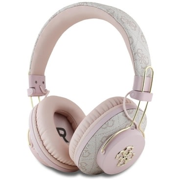 Bluetooth Over-Ear slušalke Guess "4G Metal Logo" BT 5.3 z ENC, USB-C in 300mAh - pink