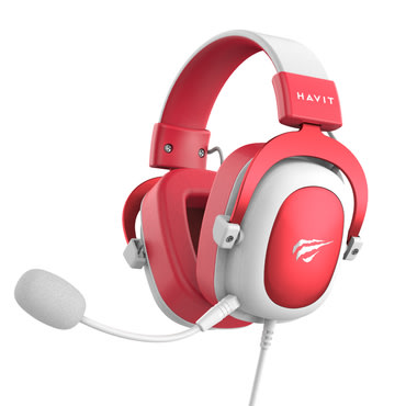 Over-Ear slušalke Havit "H2002d" z odstranljivim mikrofonom, 53mm zvočnikom in 2m kablom - red