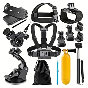 Komplet dodatkov Techsuit "CamQuest SA15" 15v1 za GoPro - črn