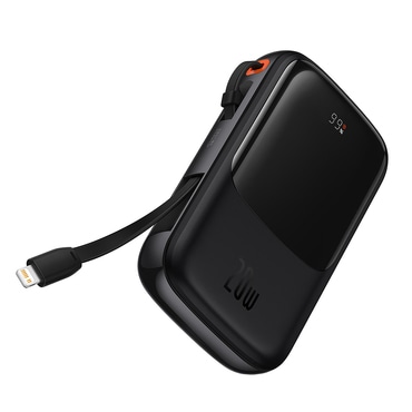 Power bank Baseus "Qpow Pro" 10000mAh z Lightning in USB-C kablom, 20W - black