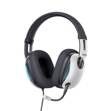 Over-Ear slušalke Baseus "GoPlay 1 Max" z mikrofonom in LED lučko - moon white