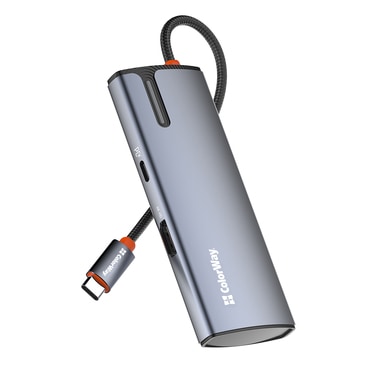Hub postaja ColorWay "CW-HUB01" USB-C - 3x USB-A, USB-C, HDMI 4K, PD 100W - silver