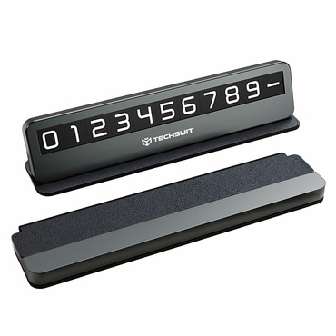Avtomobilska številčna tablica Techsuit "DialCraft SN1" z magnetnimi številkami in lepilom - črna