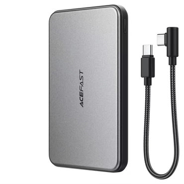 Power bank Acefast "M30" 20W - 5000mAh z MagSafe, ultra-tanek, 2x USB-C - black