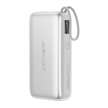 Power bank Acefast "M32" 35W - 10000mAh z izvlečnim kablom USB-C - silver