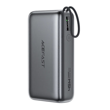 Power bank Acefast "M34" 45W - 20000mAh z izvlečnim kablom USB-C - gray