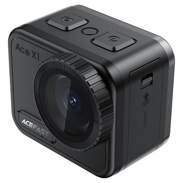 Kamera Acefast "Action Camera (X1)" 4K, 20MP, Wi-Fi, EIS stabilizacija, zaslon na dotik, IPX8 21m vodoodpornost - black