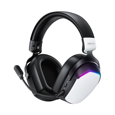 Bluetooth Over-Ear slušalke Acefast "H11" BT 5.4 z 2.4G, AUX, nizko zakasnitvijo, RGB, dvojnim mikrofonom in 1000mAh - white
