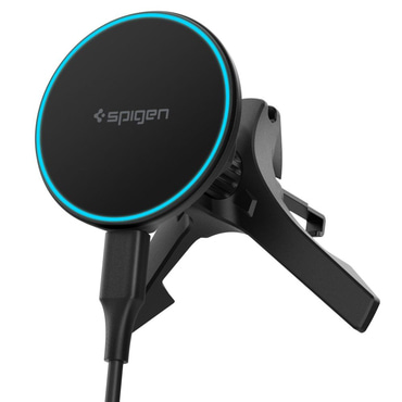 Magnetno avtomobilsko držalo Spigen "Essential EV15MAQ" z MagSafe, Qi2 in hitrim polnjenjem 15W - black