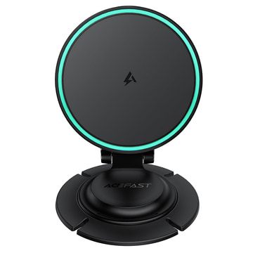Magnetno avtomobilsko držalo Acefast "D65" z brezžičnim polnjenjem 15W, 3+1 osna nastavljivost, zložljivo - black