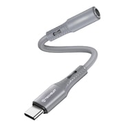 USB-C v AUX 3.5mm audio kabel Techsuit "SoundFleX AC1" Hi-Fi kakovost, DAC čip, 0.1m - siv