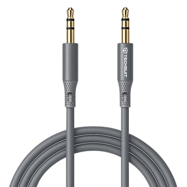 AUX 3.5mm v AUX 3.5mm audio kabel Techsuit "SoundFleX AC3" Hi-Fi kakovost, 1m - siv