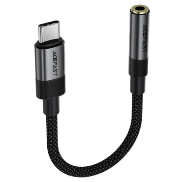 USB-C v AUX 3.5mm audio kabel Acefast "J12" visokozmogljiv zvok, brez zakasnitve, 15cm - black