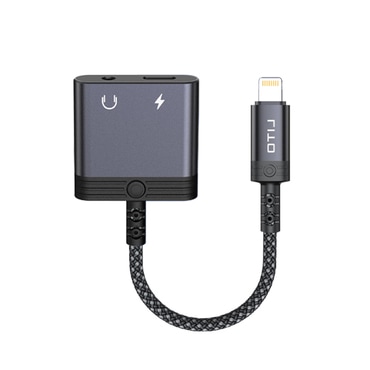 Lightning v AUX 3.5mm audio kabel Lito "LA04L" z USB-C, podpora za klice, hitro polnjenje 60W - black