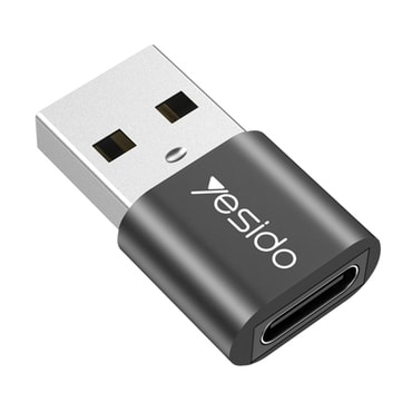 OTG adapter Yesido "GS09" USB-A v USB-C 5Gbps, Plug and Play - črn