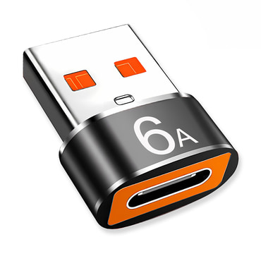 OTG adapter Techsuit "HyperPort A4" USB-C v USB-A 5Gbps, 6A, 120W - oranžen