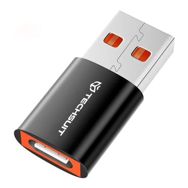 OTG adapter Techsuit "HyperPort A5" USB-C v USB-A 6A, 5Gbps - oranžen