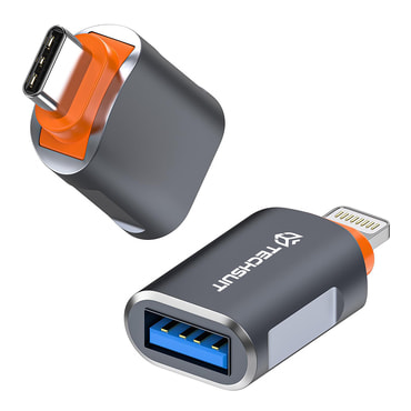 OTG adapter Techsuit "SlateVolt A9" USB-A v USB-C 5Gbps, 6A, 120W - oranžen